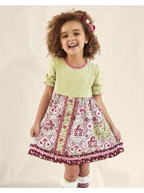 Matilda Jane Heart To Heart Daydream Floral Medallion Print Maggie Dress Girls